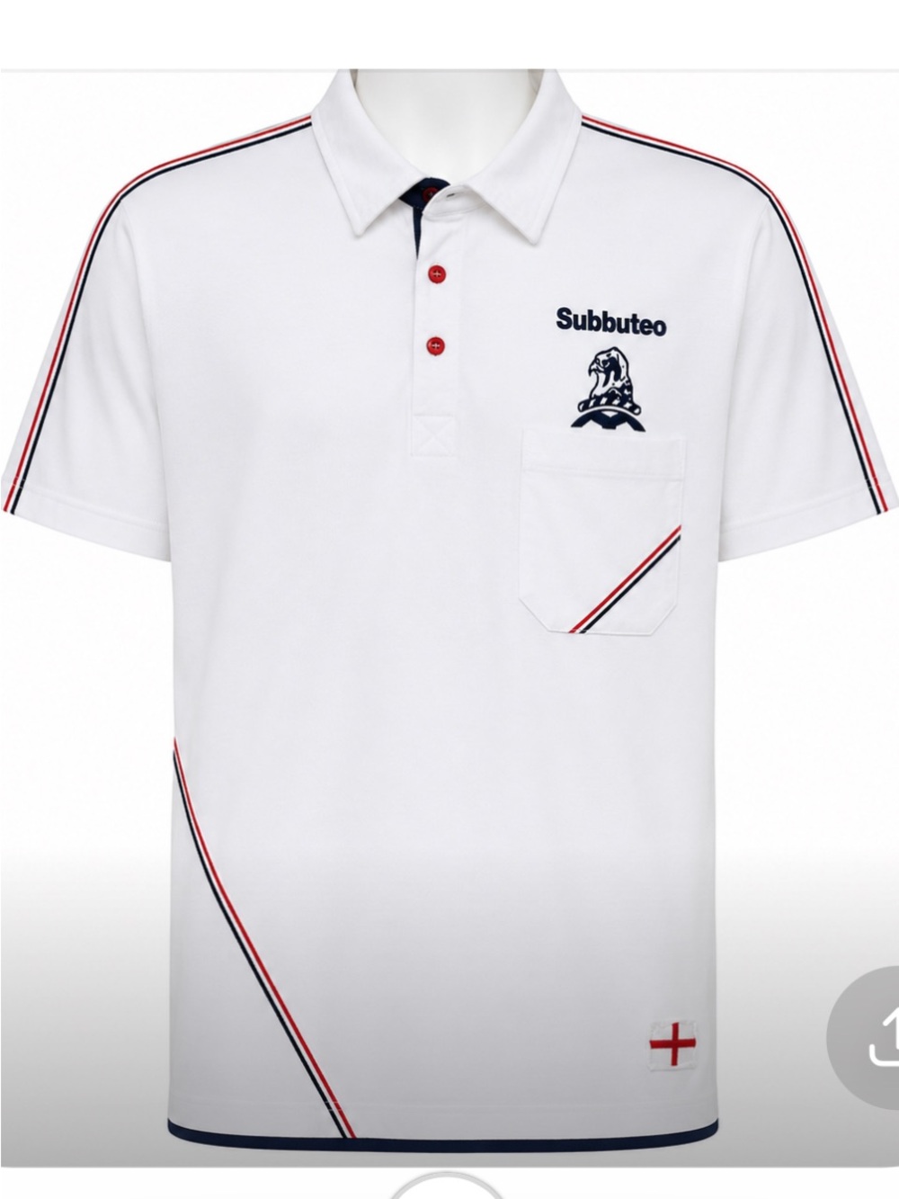 Subbuteo England Soccer Football Polo Shirt Size L Tabletop Retro Sport Euro Fan